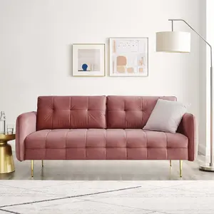 Modway Cameron Tufted Performance Velvet Sofa in Dusty Rose