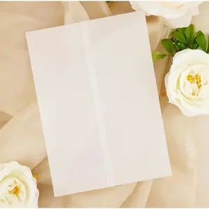 60 Pack Luxury Pre-Folded Vellum Jackets for 5x7 Invitations - Vellum Paper 5x7 Jackets - 115GSM Wedding Invitations Wraps - Transparent