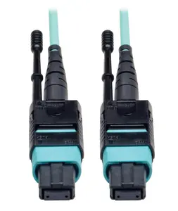 Tripp Lite TRL-N844-05M-12P MTP-MPO Connector Patch Cable - 12 Fiber, 40GbE, 40GBASE-SR4, OM3, Plenum-Rated, Aqua, 16 ft.