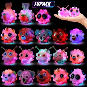 18 PCS Light Up Animal Pop Balls Toys Party Favors,Goodie Bags Stuffers for Kids,Pinata Stuffers,Carnival Prizes,Classroom Prizes Gifts