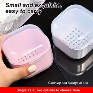 1pcs Nail Tool Sterilizer Box Plastic Disinfectant Container for Nail Art Accessories Tools, Portable Nail Drill Bits Sterilization Tray Soaking Box with Strainer Nail Art Salon Sterilizing Tool