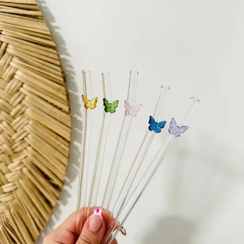 Butterfly Glass Straw