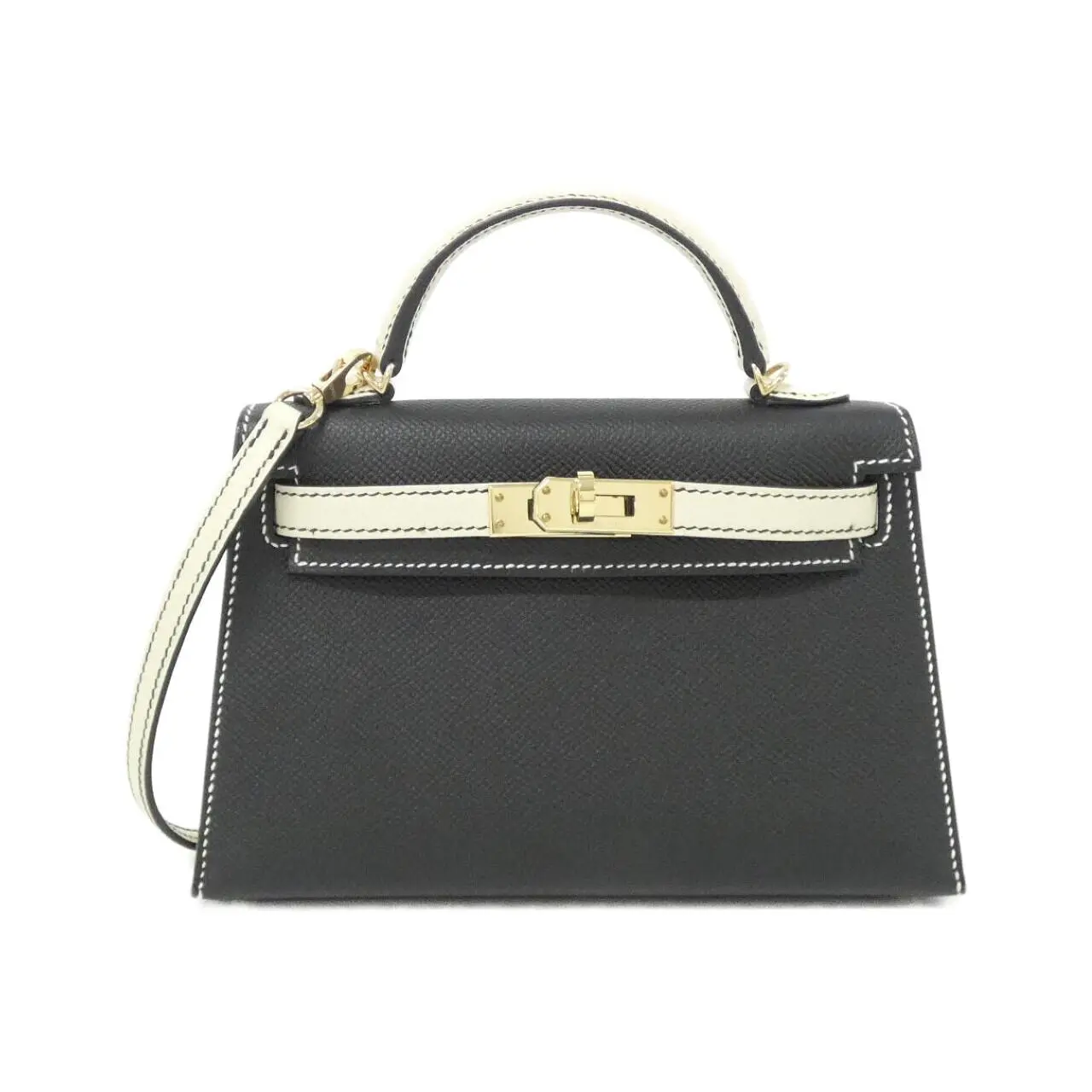 Pre-owned HERMÈS Calfskin Shoulder Bags Hermes Mini Kelly2 Epsom Mini Bag