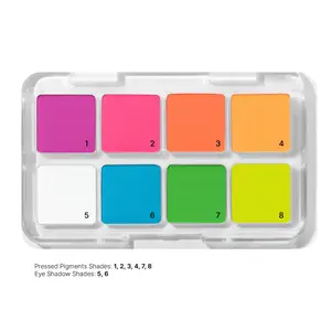 Neon Eyeshadow Palette - Micro Palm Makeup Cosmetic with 8 Buildable Shades for Versatile and Creative Looks Hydrating Powder Radiant