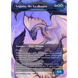 Legiana, the Ice Dragon (Ancient Silver Dragon) - MTG PROXY Video Games/Monster Hunter