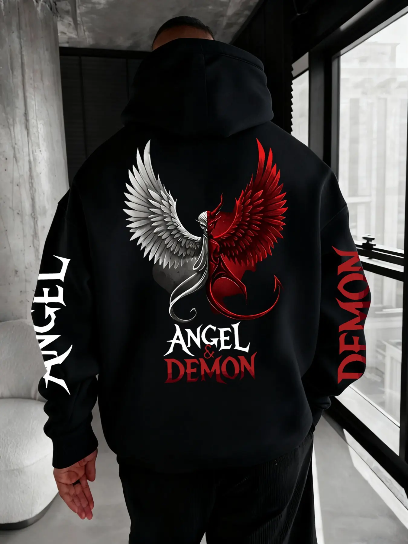 Men's Letter Graphic Print Fleece Hoodie, Unisex Casual Hooded Top, Fall & Winter Outdoor Wear, Comfortable and Stylish, Graphic Team Hoodie, Graphic Hoodies