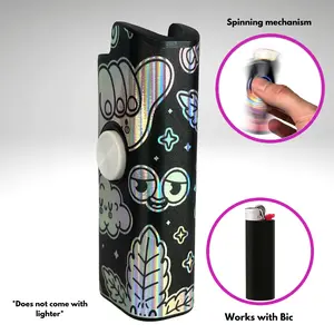 FLKR LYTR: 420 Celebrate Fidget Spinner Lighter Case for Bic Lighters High Quality Polypropylene Body for Durability Matte Design Spinning Mechanism Works with Bic
