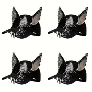 NEW HATS Broken Cowboy Rabbit Ears Hip Hop Unisex Baseball Cap Casual Outing Hat Outdoor Activities Adjustable Snapback Cap