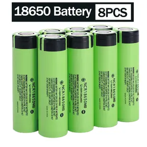 8 pieces of 18650 original lithium batteries, 3500mAh rechargeable flat head batteries