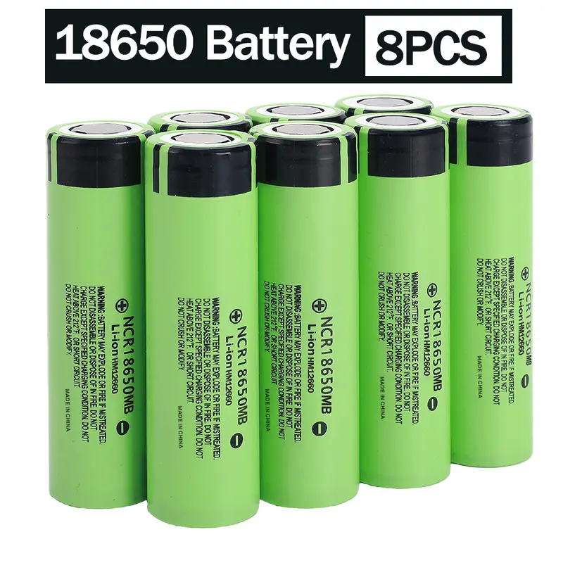18650 Battery*8pcs Flat Head Secondary Rechargeable Lithium Batteries, 3500mAh 3.6V-3.7V for Mobile Power Banks, Charging-Compatible, No Short-Circuit Protection, with Included Accessories, Lithium Battery