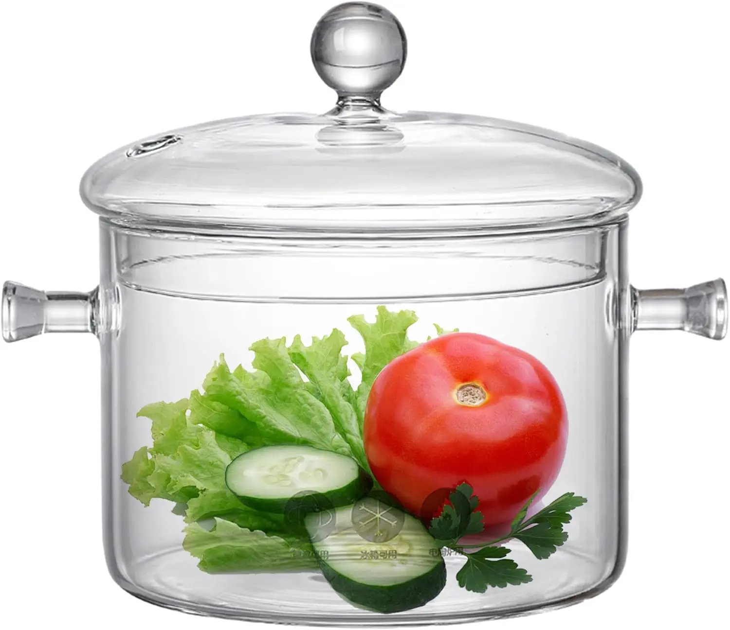 50 FL OZ Glass Saucepan Simmer Pot for Stove Potpourri Clear Pots with Lid for Cooking Borosilicate Glass Cookware for Pasta Noodle Soup Milk Baby Food(clear)