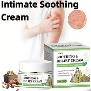 Intimate Soothing Cream for Itch Relief, Deep Moisturizing & Skin Comfort with Glycerin & Mineral Oil for Dry, Sensitive & Delicate Areas