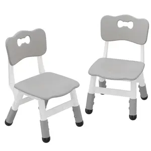GARVEE Set of 2 Comfortable and Stylish Grey Chairs Designed for Young Users, Perfect for Playrooms, Study Areas, or Any Space Needing Durable and Functional Seating Solutions