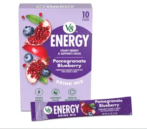 V8 Energy Pomegranate Blueberry Energy Drink Powder, .10 oz Packet (10 Count)