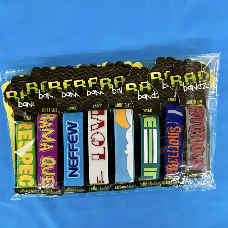 Silly Bandz RAD Bandz Word Bracelets, 16 Pack – 8 Designs, 2 of Each