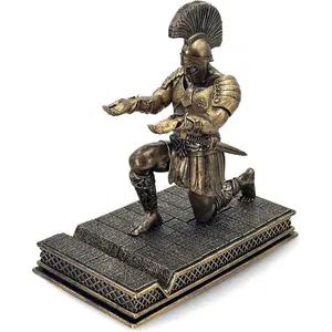 Roman Warrior Pen Holder knight Desktop Organizer and Accessories  Pen Holder as  with Short Swordfor Office and  (Antique Bronze)