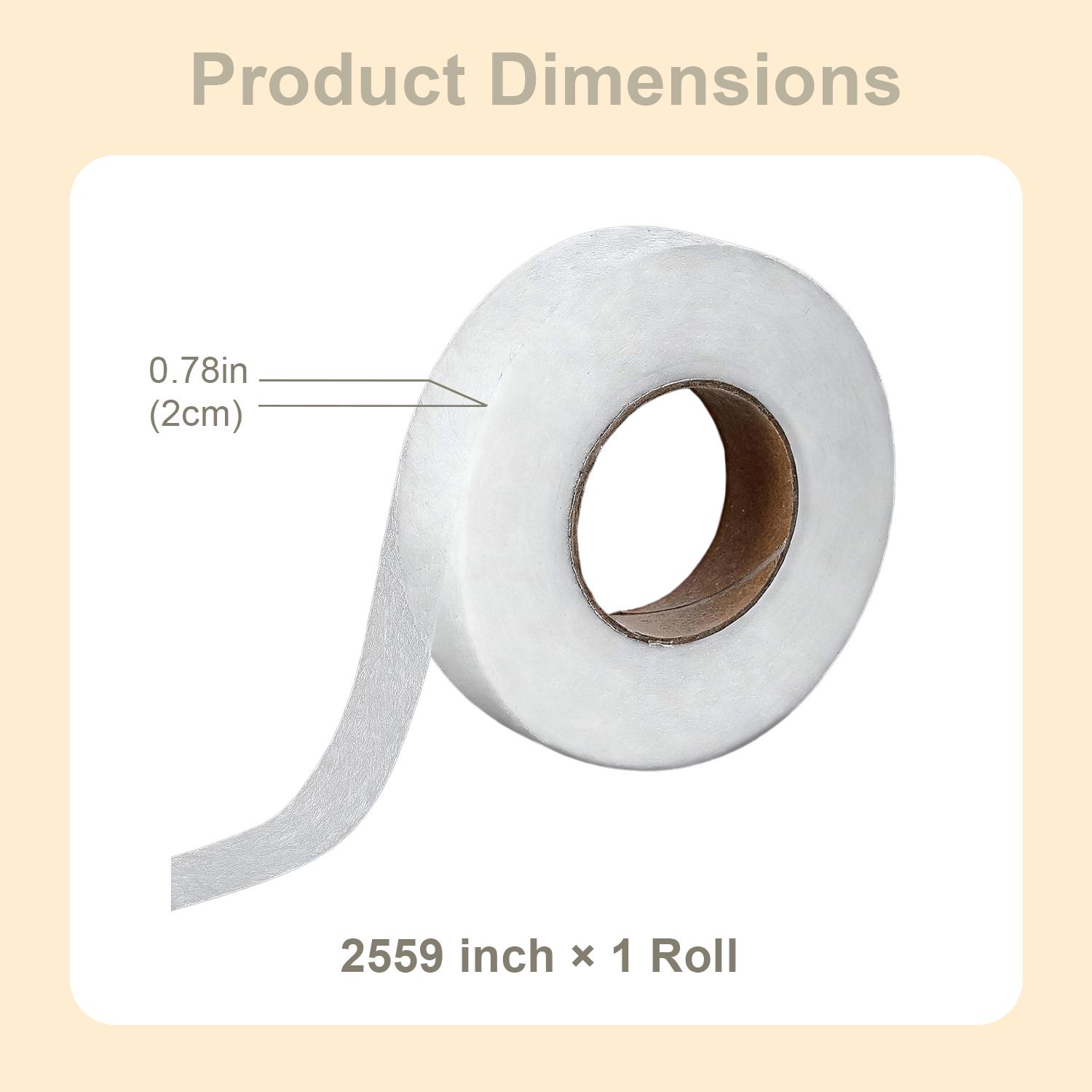 1 x 64 m Iron-On Fabric Fusion Tape with Adhesive Hem for Hemming Broken Clothes, Jeans and Fabric