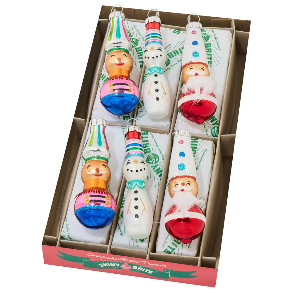 CHRISTMAS CONFETTI 6 COUNT 2.5" DECORATED  FIGURES