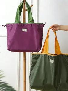 Eco-Friendly Fashion Storage Bag, Foldable Large Capacity Shopping Bag, Reusable Waterproof Travel Grocery Bag, Ideal Gift for Family and Friends