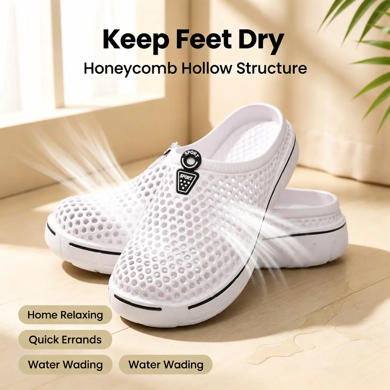 Men's Breathable Slip-On Clogs | Non-Slip Lightweight Work & Casual Shoes | Indoor Outdoor Summer Clogs for Men