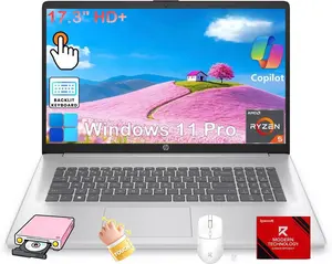 HP 17 Touchscreen Laptop Computer, AMD Ryzen 5 7430U, 17.3" HD+ AntiGlare Display, 8/16/32GB RAM, 512GB/1TB/2TB SSD, Backlit Keyboard, for Business & Student, Fast Charge, Copilot, Camera, Win11 Pro, Patented Kit