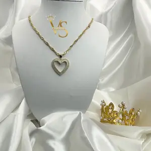 Valdes Luxury #81 – Heart Pendant Rope Chain (14K Gold Plated)