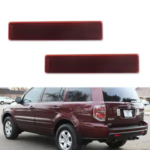 2PCS Red Lens Rear Bumper Bar Reflector lamps Lights Kit For 2006 2007 2008 Honda Pilot,Replace OEM 33505S9VA11, 33555S9VA11