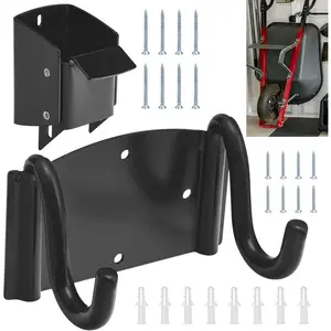 Wheelbarrow Bracket - 90 lbs Capacity, Duty Hook for Most Wheelbarrows Designs, Comes with a Loaded Lift Latch Safety Catch Feature