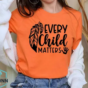 Orange Shirt Day T-Shirt - Every Child Matters Awareness - Indigenous Education Tee for Canada WXU