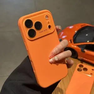 Simple solid color for iPhone 17/16/15/14/13 ProMax Pro Ari couple phone case Comes with a built-in lens protector 995