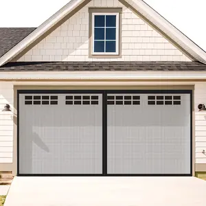 Single Garage Magnetic Screen Door, Weighted Bottom, Self-Sealing Mesh Curtain, Anti-Bug Anti-Animal, Quick Assembly, Visible Double Doors