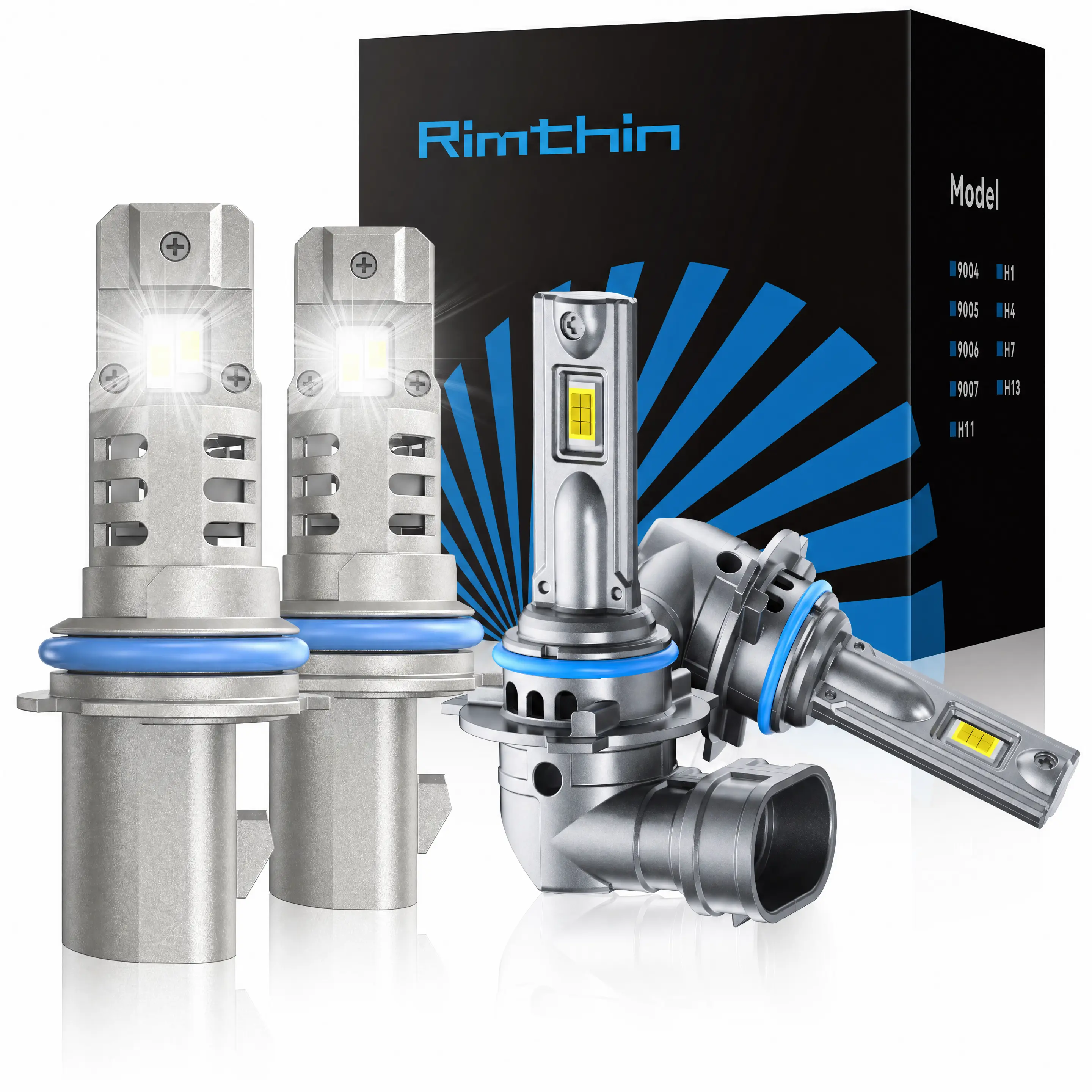 Rimthin 9007/HB5 Headlight & 9145/H10 Fog Light Bulbs Combo for Ford Ranger 2001-2011 Dodge Ram 2002-2005 Jeep Liberty 2002-2007 - 6000K Super Bright Plug & Play 4-Pack