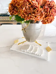 Marble Scalloped Shape Coasters (Set of 4)