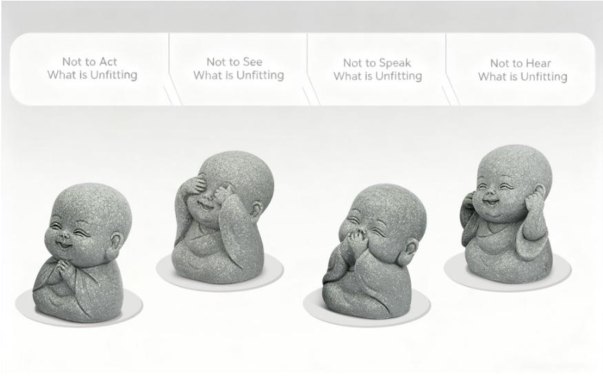 4Pcs Baby Buddha Statue Set, 2 Inch Mini Zen Monk, Sandstone Buddha for Desk Decor, Laughing Buddha for Good Luck, Car Dashboard, Home & Living Room Decor with Blessing Amulet