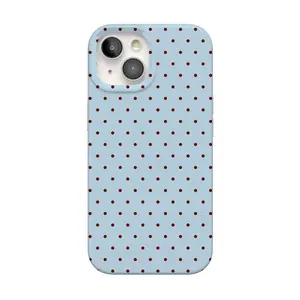Casely iPhone 15 Plus Case | On the Dot | Blue Polka Dot | Compatible with MagSafe | Classic Ultra Thin Design