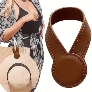 Stylish Faux Leather Hat Clip with Magnetic Attachment - Portable & Durable, Perfect for Travel & Storage, Accessories for Bags