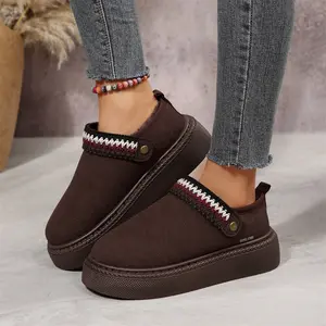 Women's Winter Slip - On Slippers Fleece - Lined, Warm Mini Snow Boots and Fashionable Footwear Indoor Outdoor Shoes