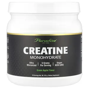 Paradise Herbs Creatine Monohydrate, Green Apple, 522 g