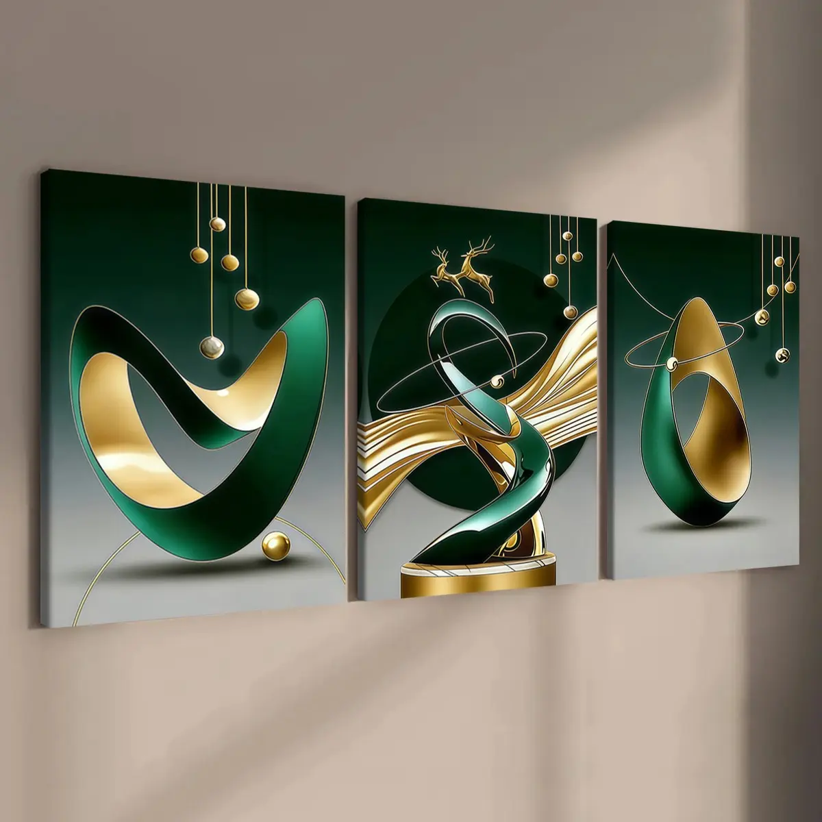 3-count wooden frame canvas, Modern home decor, Modern Abstract Design, abstract geometric decorative poster, modern living room decoration, suitable for corridor and bedroom walls, waterproof art, Geometric Print, Canvas Prints