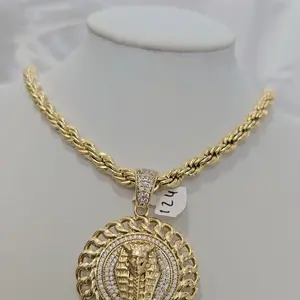 Unisex Gold Plated Chain 224 with Faraon Medallion 124