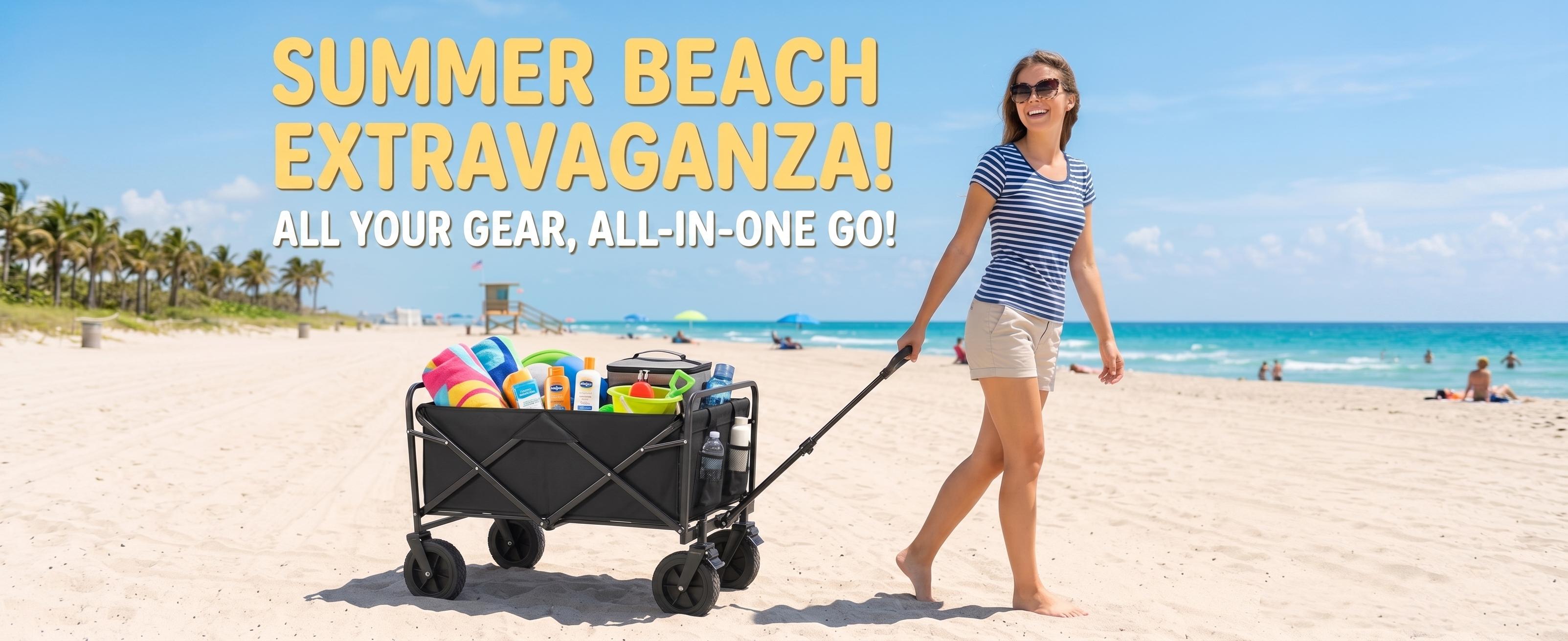 Heavy-Duty Folding Trolley Cart, Lightweight Adjustable Design for Camping & Soccer Fans, Waterproof Oxford, All-Terrain Tubeless Wheels with Brakes, 450 lbs Capacity, Mesh, Portable, Grocery Shopping Use
