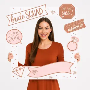 Customizable Blush Rose Gold Bridal Shower Photo Frame Kit