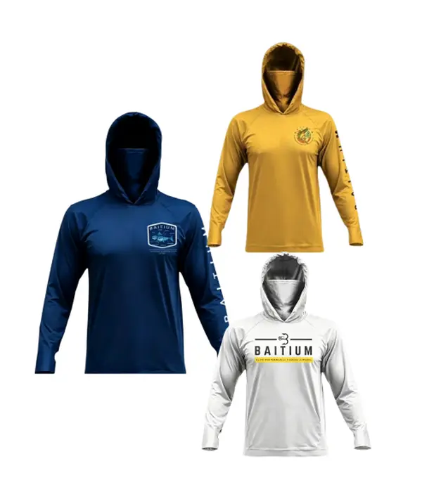 Men's 3-Piece Long-Sleeved Sports Hoodies Set - Gradient Quick-Drying Breathable Hooded Jacket, Face Mask, Sun Protection for Outdoor Fishing Hiking, Professional Casual Spring Wear