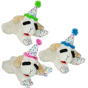 MultiPet Lamb Chop Birthday Plush Pet Toy 10.5"