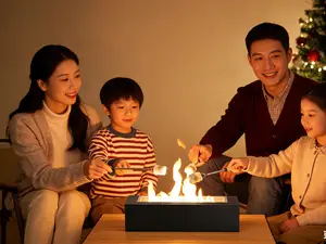 No-Mess Tabletop Fire Pit Safe Indoor Flame Smokeless Odorless Adjustable Size for Cozy Evenings 2 Min Setup Home Party Decor Portable No Ash