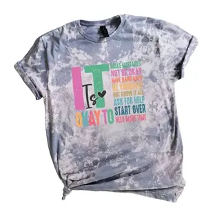 It's Okay To Make Mistake List Sublimation Unisex Bleached Tee