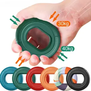 Stress Relief Pocket Gym Silicone Finger Gripper Ring Hand Muscle Strengthener Ring Wrist Arm Muscle Trainer Exercise Carpal Expander Workout Fitness Device