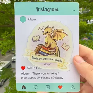 Cute Book Dragon Magsafe Phone Grip - Magnetic Pop Socket & Kickstand - Fantasy Reader Gift