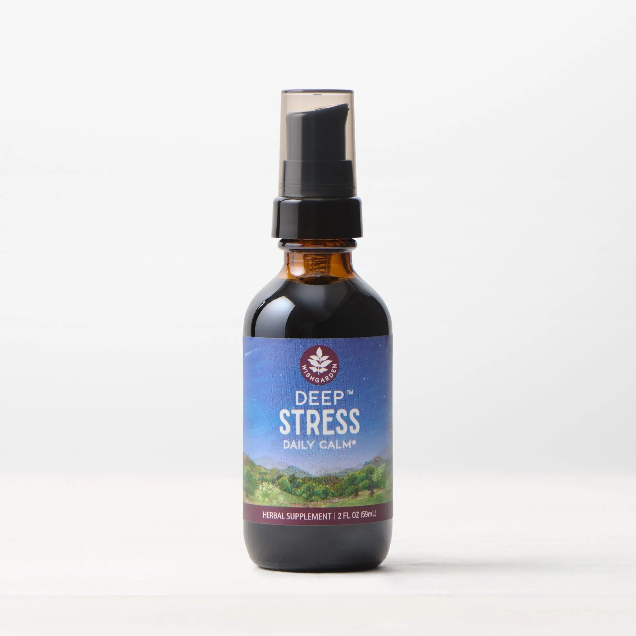 WishGarden Deep Stress Daily Calm Liquid Herbal Supplement with Ashwagandha for Stress Relief & Mood Normalization Gluten-Free Vegan - Healthcare, Fitness