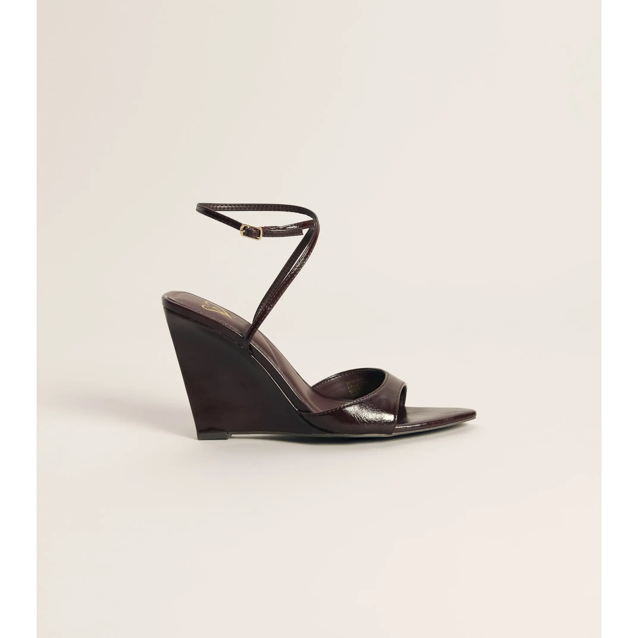 Plans on Point Patent Strappy Wedge Sandals